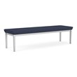 Lenox Steel Reception Waiting Room Healthcare 3-Seat Bench / Silver Steel / Blue