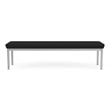 Lenox Steel Reception Waiting Room 3-Seat Bench / Silver Steel / Black