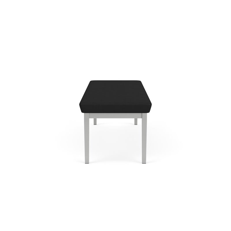 Lenox Steel Reception Waiting Room 3-Seat Bench / Silver Steel / Black
