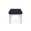 Lenox Steel Reception Waiting Room 2-Seat Bench / Silver Steel / Navy Blue