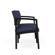 Lenox Steel Reception Waiting Room Healthcare Loveseat / Black Steel / Blue