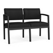 Lenox Steel Reception Waiting Room Healthcare Loveseat / Black Steel / Black