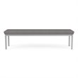 Lenox Steel Reception Waiting 3-Seat Bench / Silver Steel / Light Gray