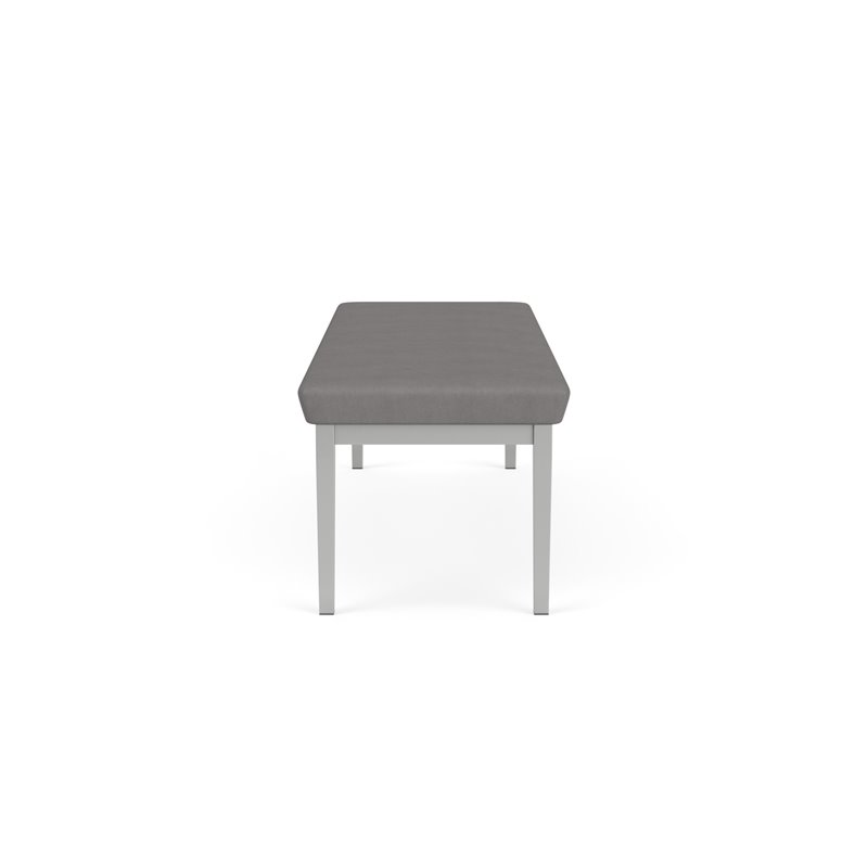 Lenox Steel Reception Waiting 3-Seat Bench / Silver Steel / Light Gray