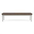 Lenox Steel Reception Waiting Room 3-Seat Bench / Silver Steel / Brown