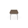 Lenox Steel Reception Waiting Room 3-Seat Bench / Silver Steel / Brown