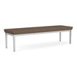 Lenox Steel Reception Waiting Room 3-Seat Bench / Silver Steel / Brown