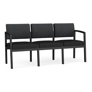 lesro lenox steel fabric 3-seat sofa in black/adler nocturnal/castillo black