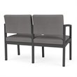 Lenox Steel Reception Waiting Room Loveseat / Charcoal Steel / Light Gray