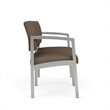 Lenox Steel Reception Waiting Room Healthcare Loveseat / Silver Steel / Brown