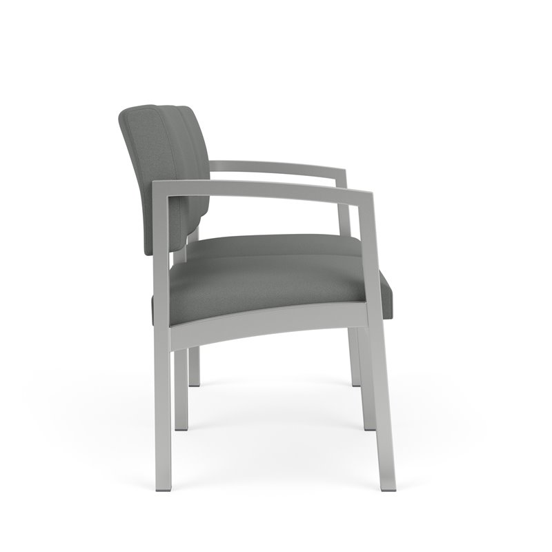 Lenox Steel Reception Waiting Room Loveseat / Silver Steel / Light Gray