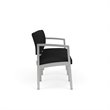 Lenox Steel Reception Waiting Room Healthcare 3-Seat Sofa / Silver Steel / Black