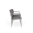 Lenox Steel Reception Waiting Room 3-Seat Sofa / Silver Steel / Light Gray