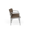 Lenox Steel Reception Waiting Room Healthcare 3-Seat Sofa / Silver Steel / Brown
