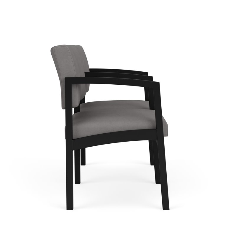 Lenox Steel Reception Waiting 2 Seats Chair / Black Steel / Light Gray