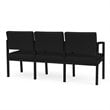 Lenox Steel Reception Waiting Room 3 Seats Chair / Black Steel / Black