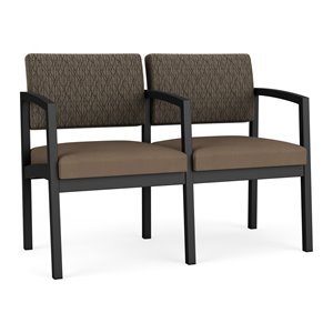 lenox steel 2 seats with center arm in black frame finish