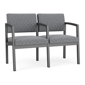 lenox steel 2 seats with center arm in charcoal frame finish