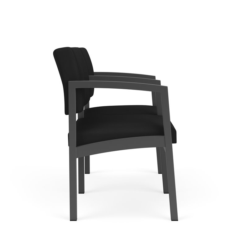 Lenox Steel Reception Waiting Room 2 Seats Chair / Charcoal Steel / Black