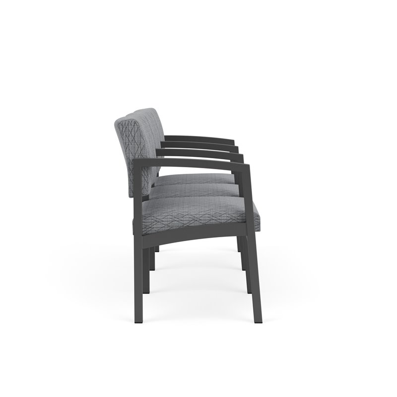 Lenox Steel Reception Waiting Room 3 Seats Chair / Charcoal Steel / Gray