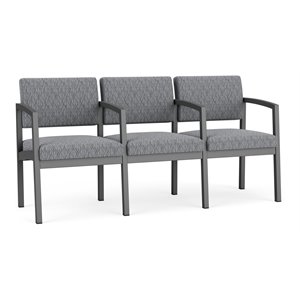 lenox steel 3 seats with center arms in charcoal frame finish