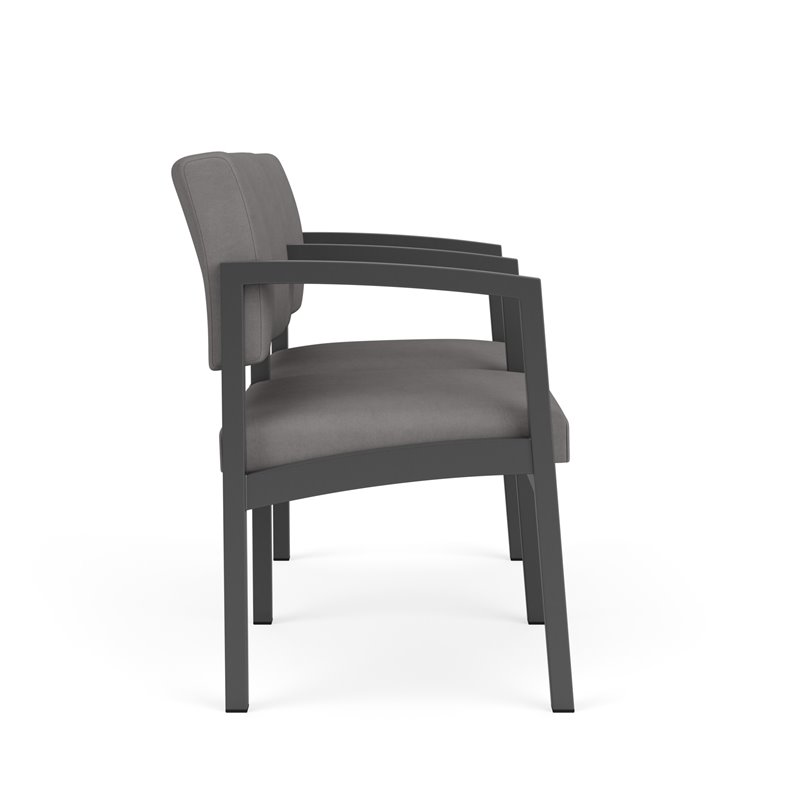 Lenox Steel Reception Waiting 2 Seats Chair / Charcoal Steel / Light Gray