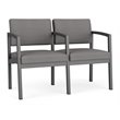 Lenox Steel Reception Waiting 2 Seats Chair / Charcoal Steel / Light Gray