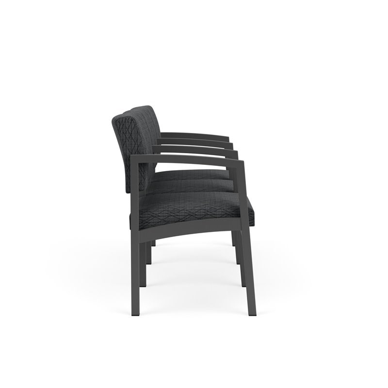 Lenox Steel Reception Waiting 3 Seats Chair / Charcoal Steel / Dark Gray