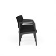 Lenox Steel Reception Waiting Room 3 Seats Chair / Charcoal Steel / Black