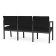 Lenox Steel Reception Waiting Room 3 Seats Chair / Charcoal Steel / Black