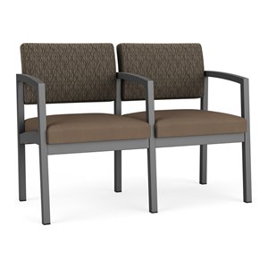 lenox steel 2 seats with center arm in charcoal frame finish