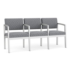 lenox steel 2 seats with center arms in silver frame finish