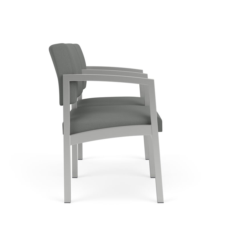 Lenox Steel Reception Waiting 2 Seats Chair / Silver Steel / Light Gray