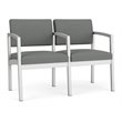 Lenox Steel Reception Waiting 2 Seats Chair / Silver Steel / Light Gray