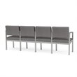 Lenox Steel Reception Waiting 4 Seats Chair / Silver Steel / Light Gray