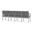 Lenox Steel Reception Waiting 4 Seats Chair / Silver Steel / Light Gray