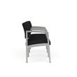 Lenox Steel Reception Waiting Room 3 Seats Chair / Silver Steel / Black