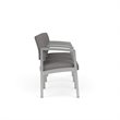 Lenox Steel Reception Waiting 3 Seats Chair / Silver Steel / Light Gray