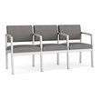 Lenox Steel Reception Waiting 3 Seats Chair / Silver Steel / Light Gray