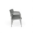 Lenox Steel Reception Waiting 3 Seats Chair / Silver Steel / Light Gray