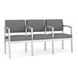Lenox Steel Reception Waiting 3 Seats Chair / Silver Steel / Light Gray