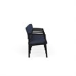 Lenox Steel Reception Waiting Room Healthcare 4 Seats Chair / Black Steel / Blue