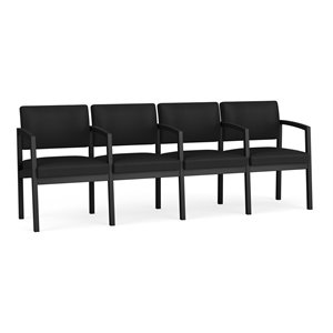 lesro lenox steel polyurethane 4 seats reception chair in black/castillo black
