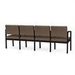 Lenox Steel Reception Waiting Room 4 Seats Chair / Black Steel / Brown