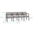 Lenox Steel Reception Waiting Room 4 Seats Chair / Charcoal Steel / Black