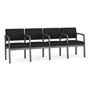 lesro lenox steel 4 seats reception chair in charcoal/castillo black