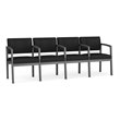 Lenox Steel Reception Waiting Room 4 Seats Chair / Charcoal Steel / Black