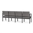 Lenox Steel Reception Waiting 4 Seats Chair / Charcoal Steel / Light Gray