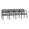 Lenox Steel Reception Waiting 4 Seats Chair / Charcoal Steel / Light Gray