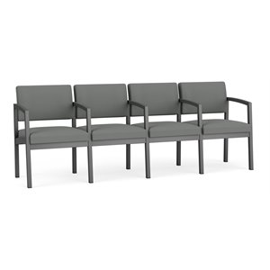 lesro lenox steel fabric 4 seats reception chair in charcoal/open house